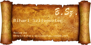 Bihari Szilveszter névjegykártya