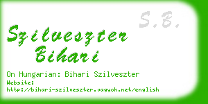 szilveszter bihari business card